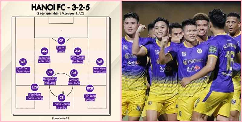Hà Nội FC đã chuyển sang sơ đồ mới