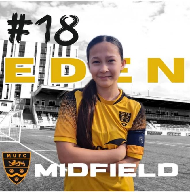 Eden J đang làm đội trưởng đội U13 nữ Maidstone United